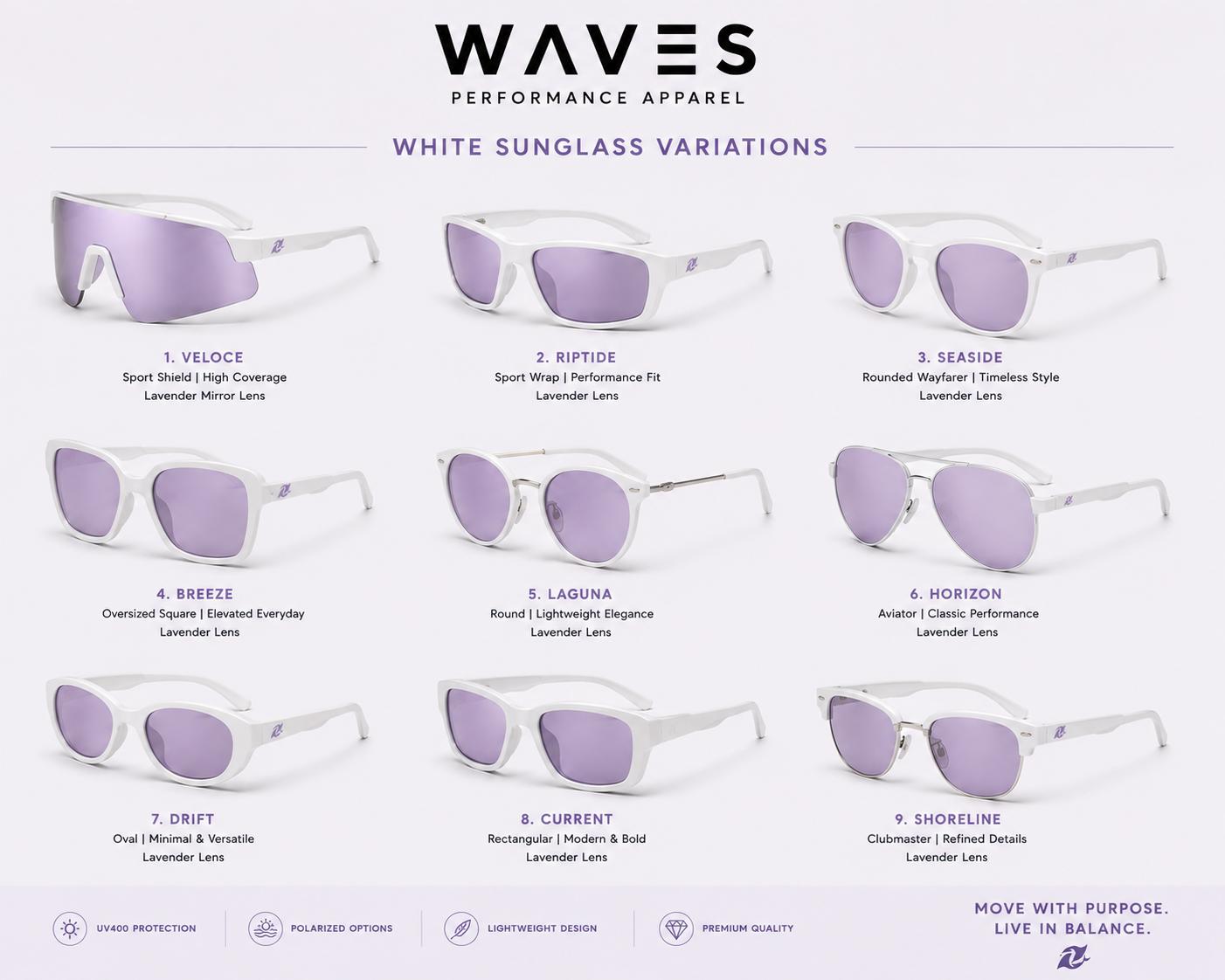 White sunglass Variations